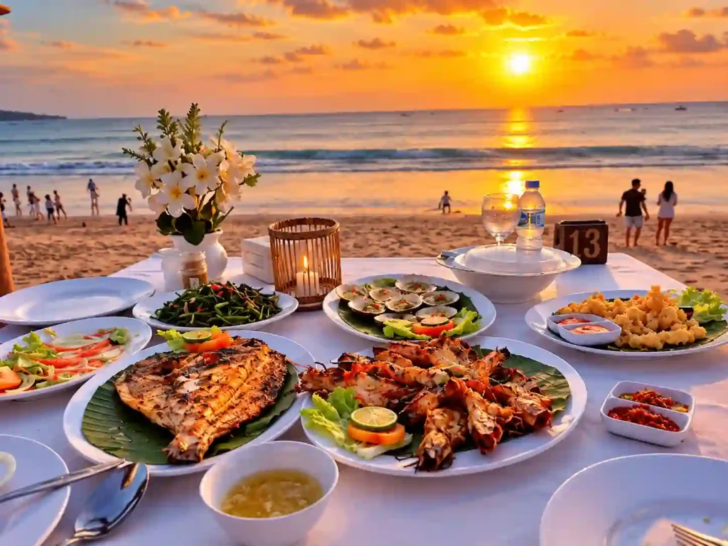 Sunset Seafood Feast by the Sea